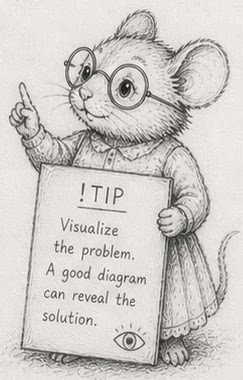 Visualize the problem. A good diagram can reveal the solution.